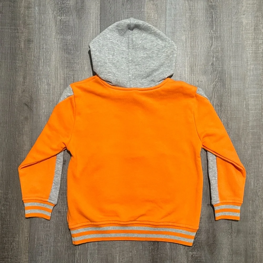 💞 New Baby & Toddler Boys Size 5T Orange & Grey Athletic Basketball Hoodie